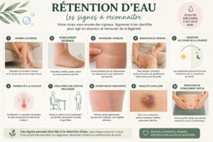 Présentation des différents signes d'une potentielle rétention d'eau 